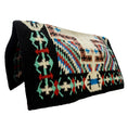 Charger l'image dans la visionneuse de la galerie, TuffRider Tombstone Western Woven Saddle Blanket- Black/Teal- 34 x 36 - from TuffRider
