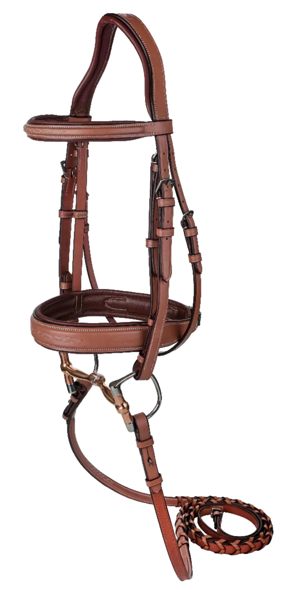 Laureate by Henri de Rivel Fancy Stitched Bridle with Wide Caveson and Laced Reins - from JPC Equestrian
