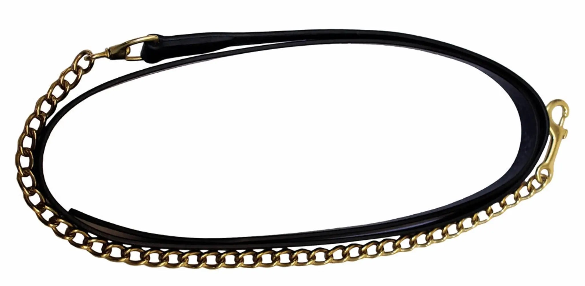 Henri de Rivel Pro Collection Leather Lead with Solid Brass Chain - from JPC Equestrian