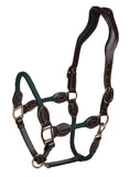 Load image into Gallery viewer, Henri de Rivel Leather Rope Halter - Havana w/ Hunter Rope - Cob - from Henri de Rivel
