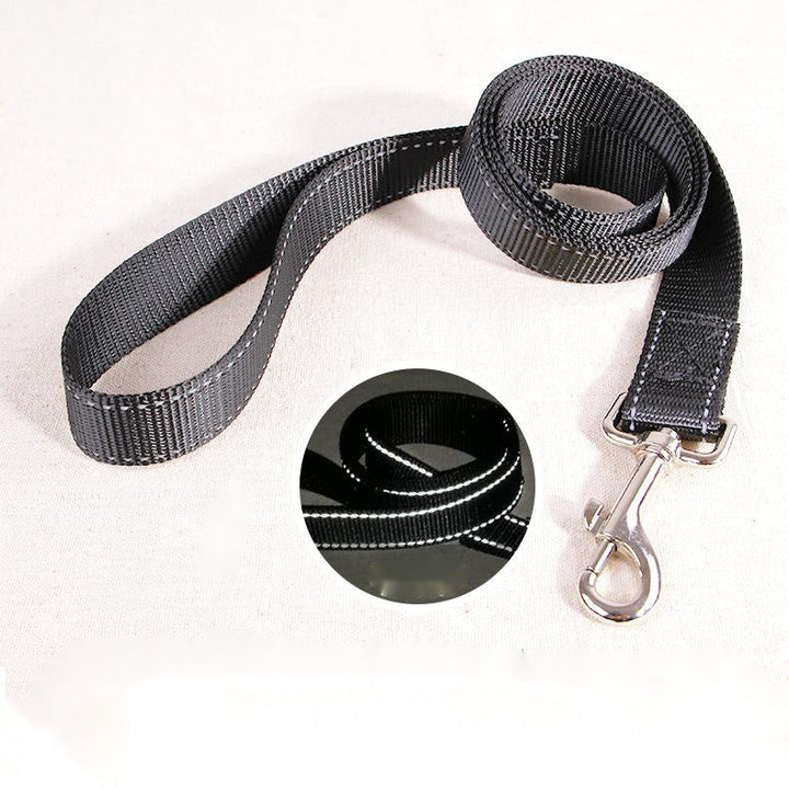 Flat black nylon leash sold separately