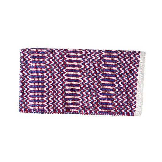 Mayatex Double Weave Saddle Blanket 32x64 Red Blue Cream Acrylic by Mayatex