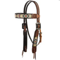 Carica l'immagine nel visualizzatore della galleria, WD Tack Turquoise Rust Beadwork Browband Headstall - Aztec Accents by Mayatex
