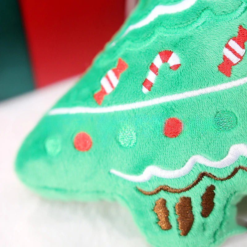 Christmas Plush Squeaky Dog Toy – Tree, Snowman or Gingerbread Bear – photo 5
