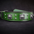Bild in Galerie-Betrachter laden, The "Eros" collar 2.5 inch wide Green - Pet Collars & Harnesses from Bestia Dog Gear
