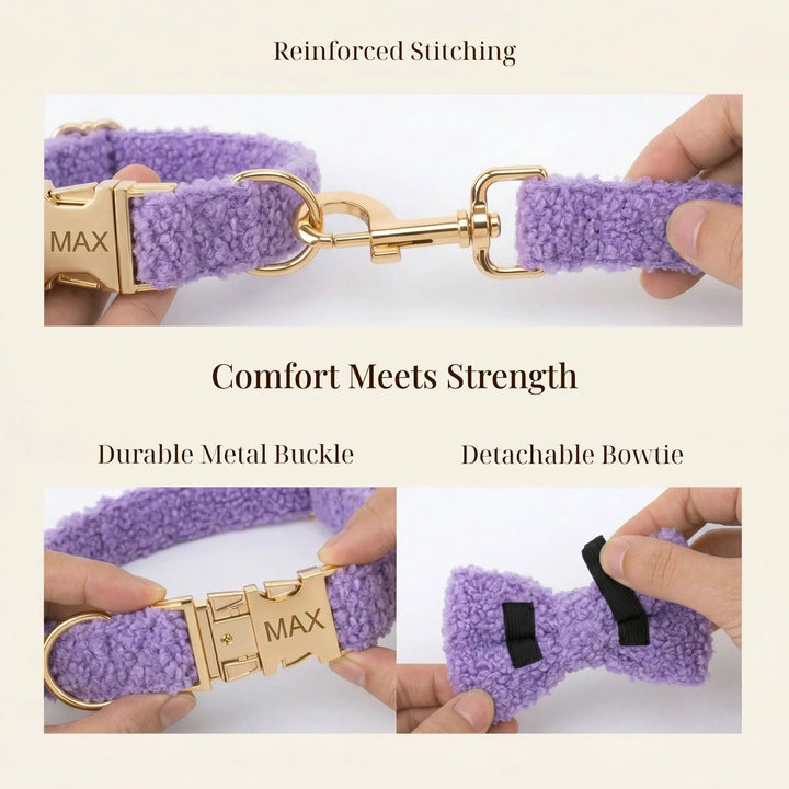 Teddy Purple Personalized No Pull Dog Harness Set With Matching Leash by DDPaws