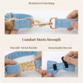 Load image into Gallery viewer, Luxury Blue Velvet Custom Dog Harness Set No Pull Sleek Hardware by DDPaws

