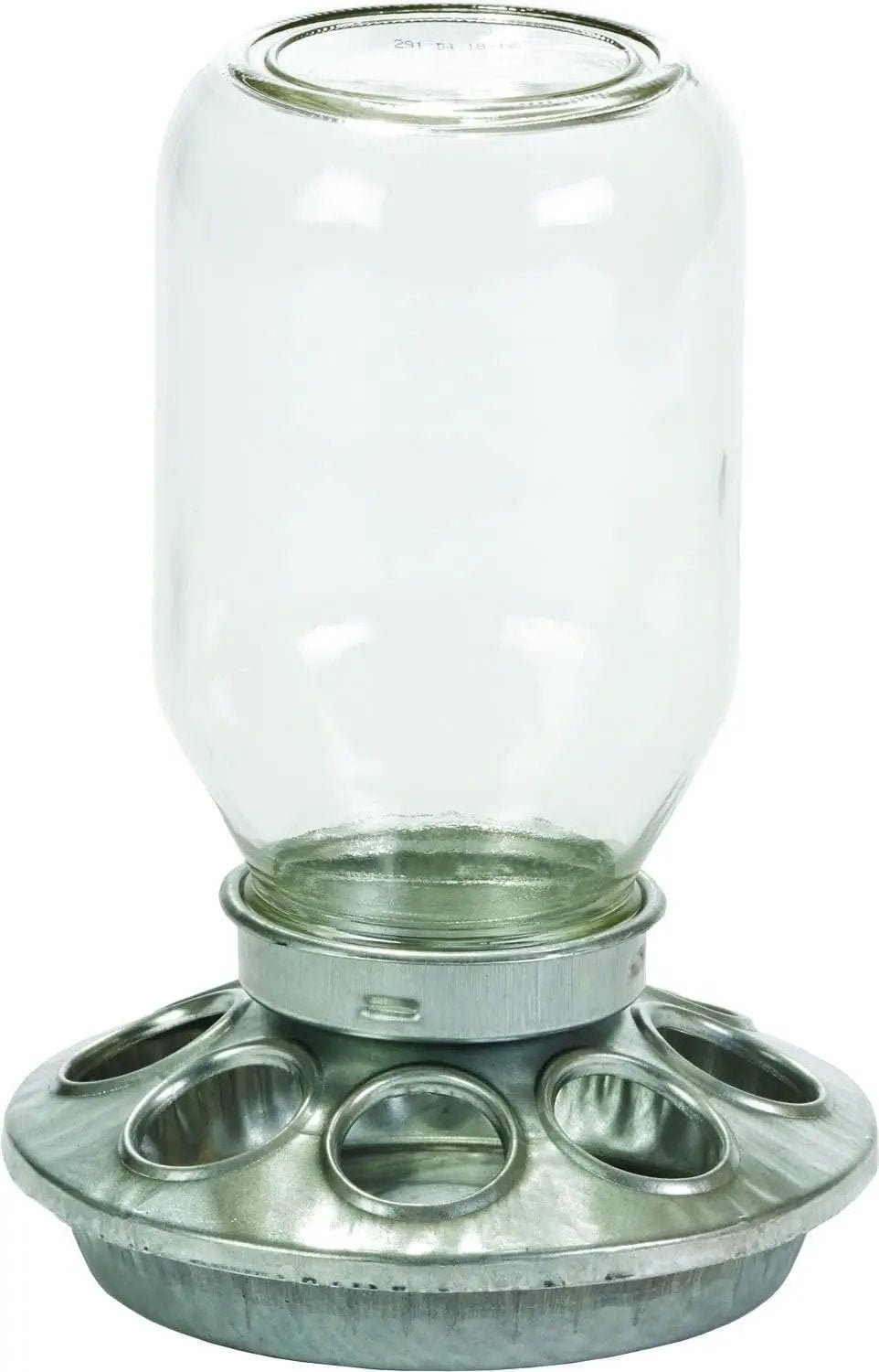 PoultryPro Galvanized Mason Jar Baby Chick Feeder And Waterer Set With Glass Jars For Brooder Use by Paw and Tail Supply