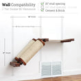 Carica l'immagine nel visualizzatore della galleria, Slanted wall-mounted cat scratcher with beige sisal rope and wood ends, Cat Steps & Ramps.
