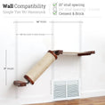 Carica l'immagine nel visualizzatore della galleria, Slanted Cat Scratcher for Wall with beige rope-wrapped post and wooden end caps
