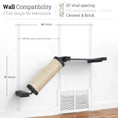 Carica l'immagine nel visualizzatore della galleria, Slanted Cat Scratcher for Wall; rope-wrapped beige sisal cylinder with black wall brackets.
