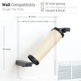 Carica l'immagine nel visualizzatore della galleria, Slanted Cat Scratcher for Wall by Catastrophic Creations; beige sisal wrap with black mounting brackets

