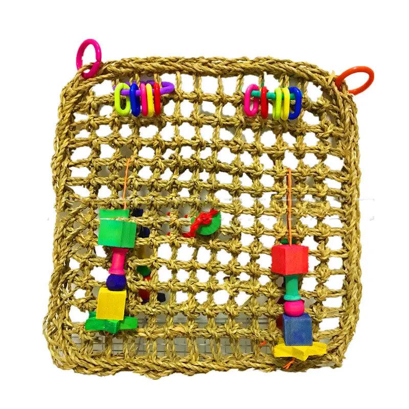 Premium Pure Natural Woven Straw Hanging Parrot Hammock Bed 30cm by Sell My Stuff