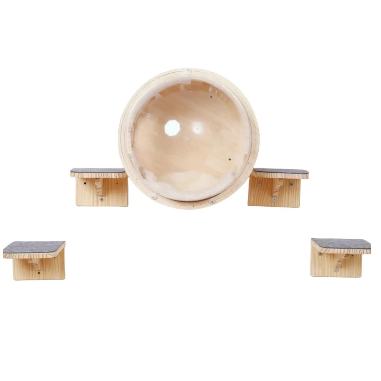 Wall-Mounted Cat Bed Furniture Round Space Capsule Acrylic Cat Perch Steps Cat Wooden Shelf Cat Lover Gift Cat Tree Tower-Classic Style-2 - from For Animals, With Love