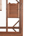 Carica l'immagine nel visualizzatore della galleria, Large 2-Tier outdoor wooden cat enclosure in solid fir with lockable wheels and wire mesh.
