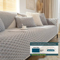 Load image into Gallery viewer, Plush Nordic sofa slipcover in light gray with chunky knit texture
