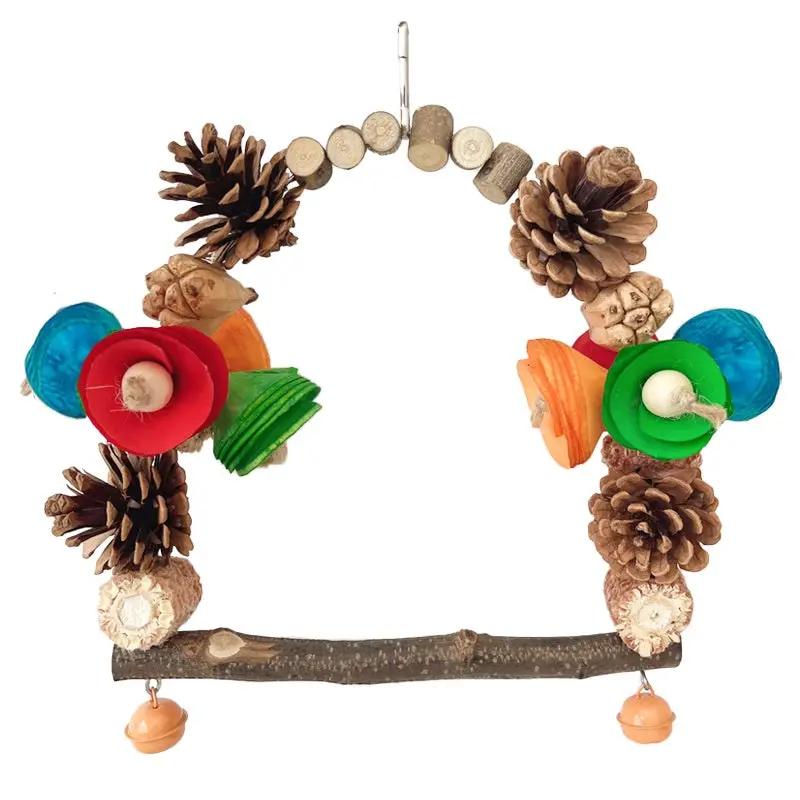 Premium Natural Wood Parrot Swing Claw Toy Pine Nut Grinding Tool by Sell My Stuff