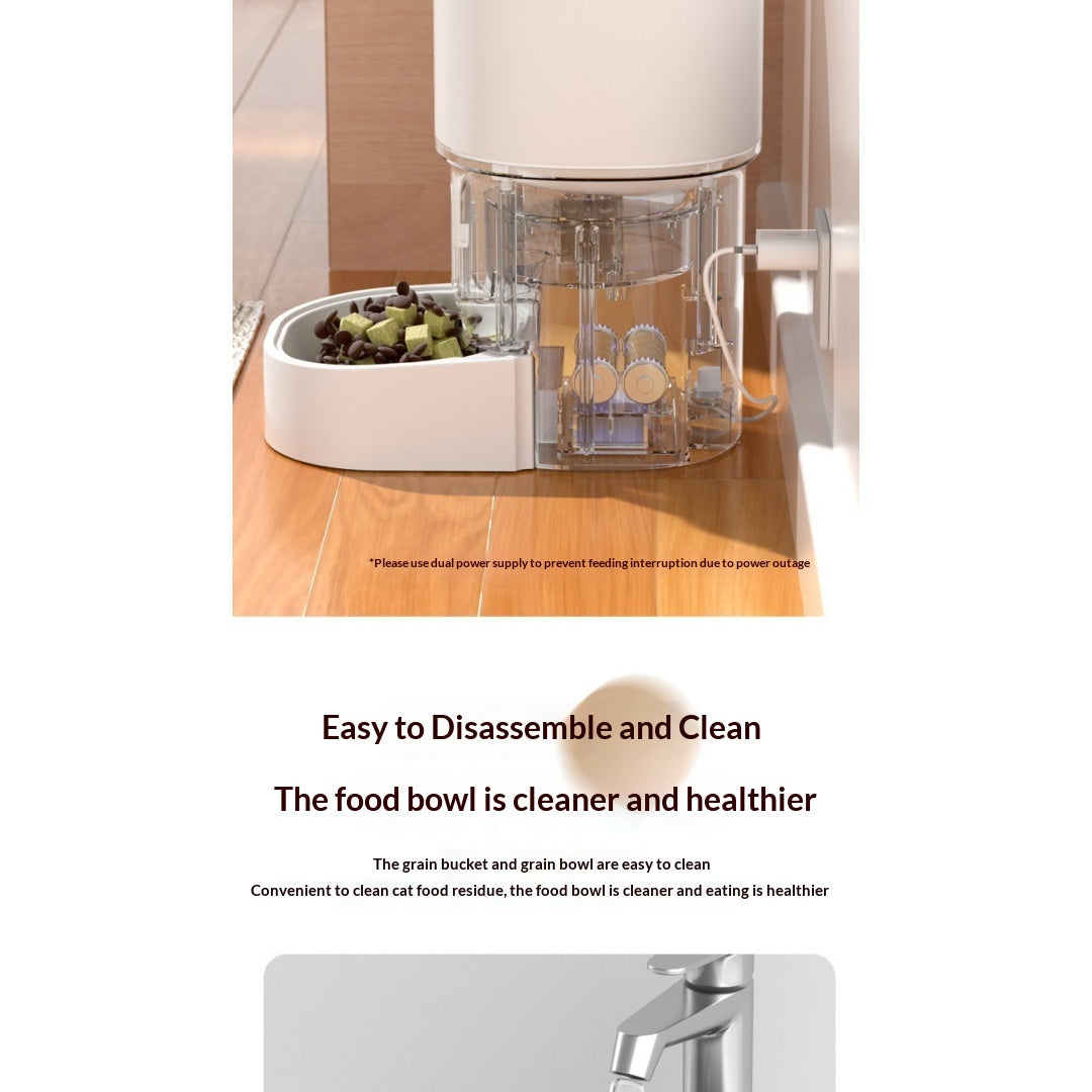 Detached hopper and removable feeding bowl