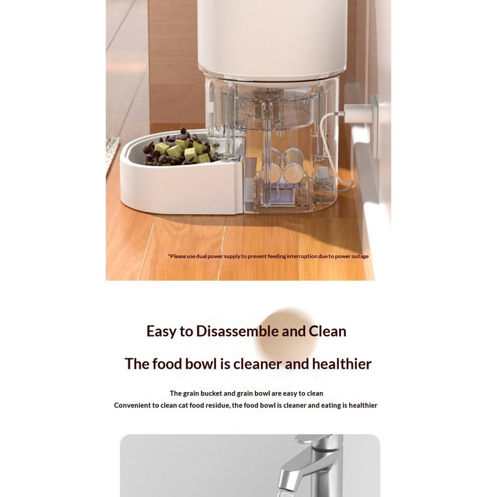 Detached hopper and removable feeding bowl