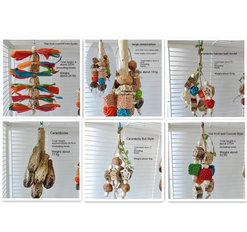 Yangtao Natural Parrot Chew Toys Bird Cage Stand Rod Accessories Vine Ball Corn Core Durable Wood Material Set by Sell My Stuff