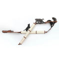 Charger l'image dans la visionneuse de la galerie, The Plateau - Horizontal Cat Scratcher Bed Set; beige sisal posts on a brown wooden frame with several kittens climbing.
