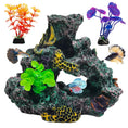 Load image into Gallery viewer, Hamiledyi Aquarium Coral Reef Decor Resin Betta Fish Tank Decorations for Aquarium Artificial Betta Fish Hideout House Small Goldfish Betta Fish Tank Ornament Accessories with 2 Pcs Aquatic Plants - from For Animals, With Love
