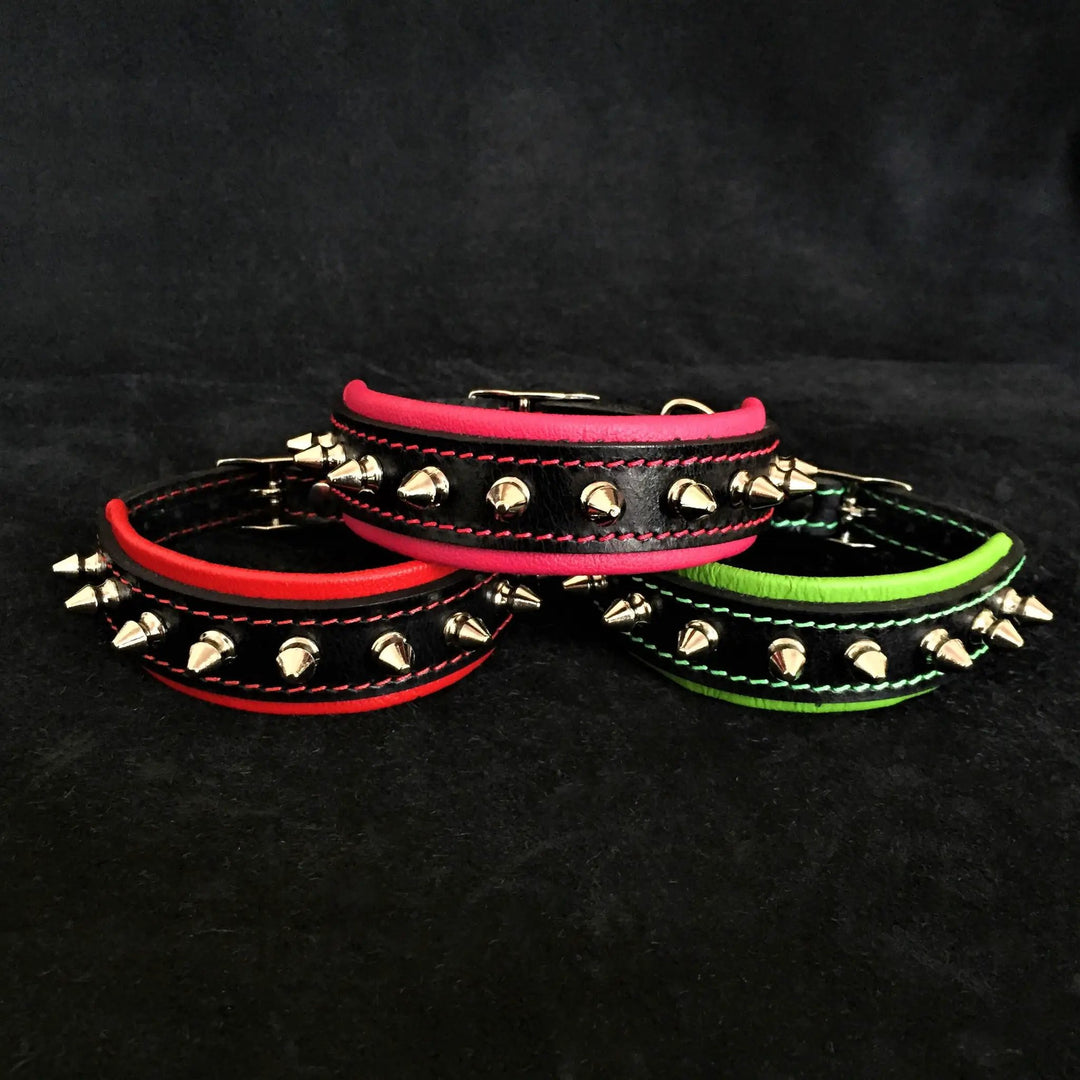 Bestia Spiky Leather Puppy Collar