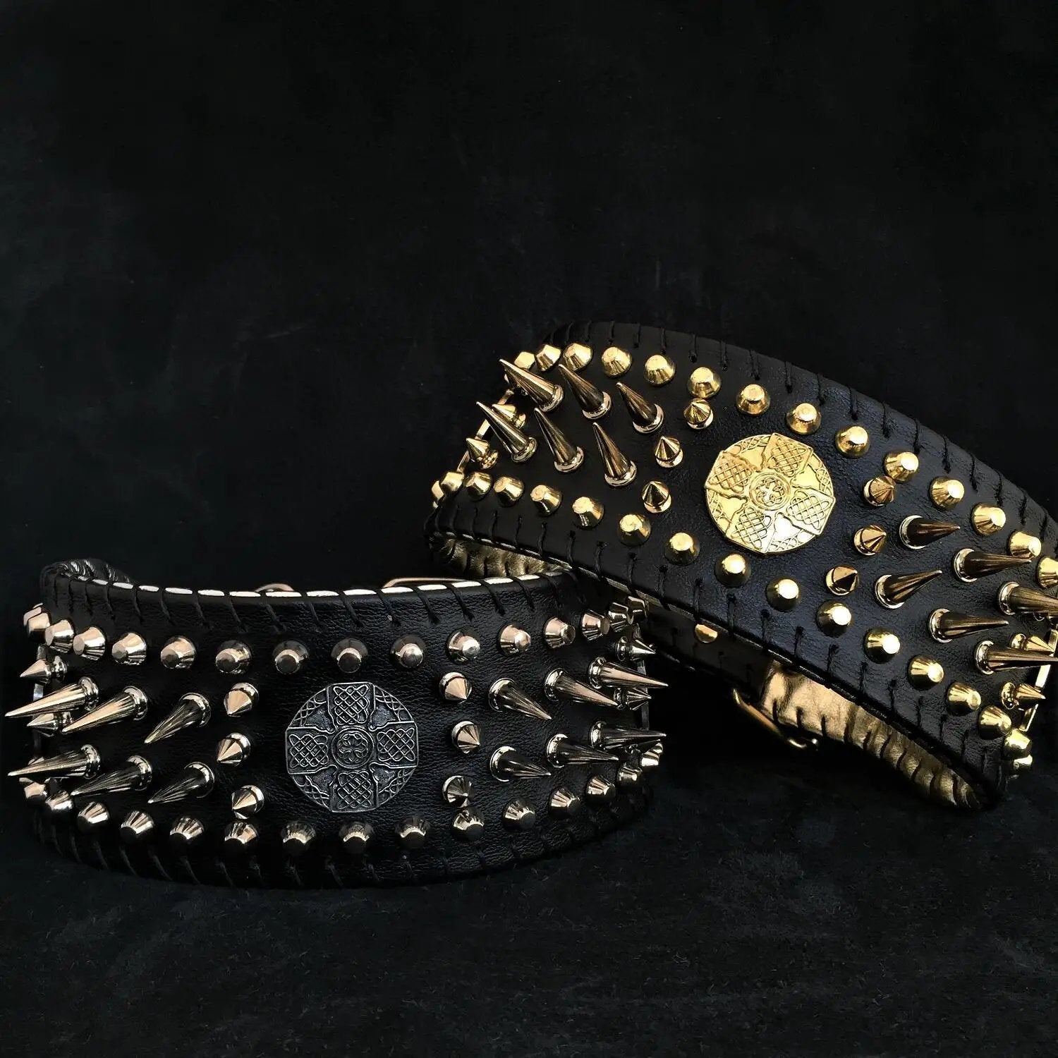 Imperium Bully Collection Hand Stitched Leather Show Collar 8 cm by Bestia Dog Gear