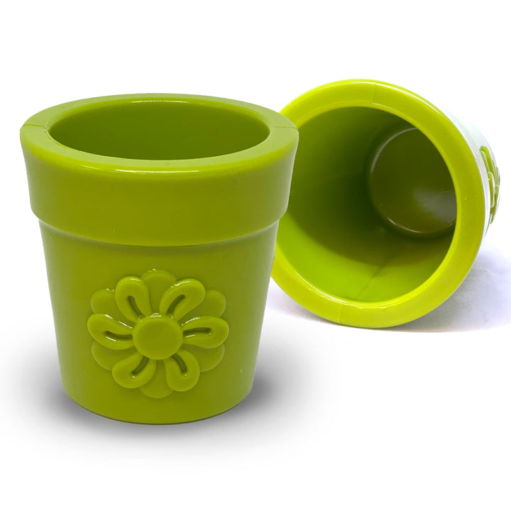 SodaPup Flower Pot rubber eCup dog treat dispenser in green, view 7