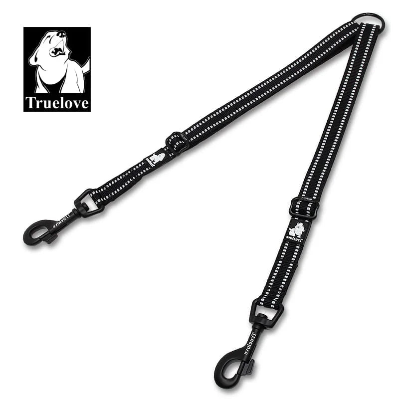 TrueLove Reflective Double Dog Leash Coupler TLL2371 – Black