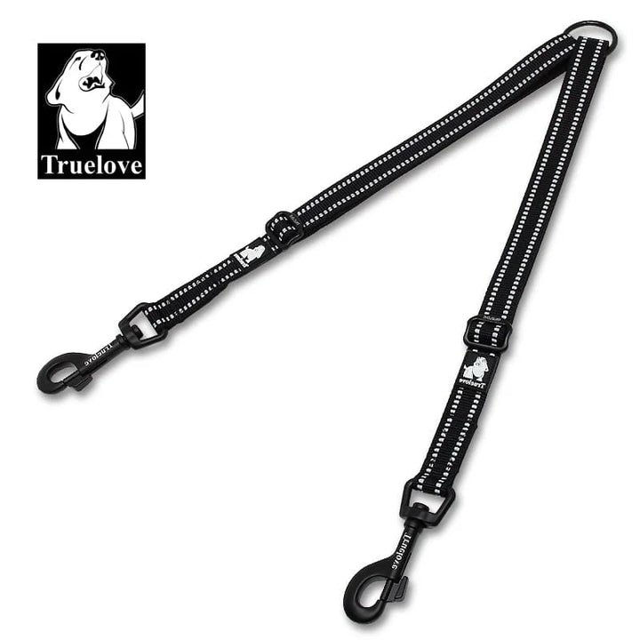 TrueLove Reflective Double Dog Leash Coupler TLL2371 – Black