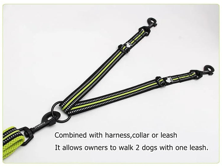 TrueLove Reflective Double Dog Leash Coupler TLL2371 – Black