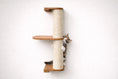 Charger l'image dans la visionneuse de la galerie, Wall-mounted cat climbing pole with sisal wrap and two natural wood platforms
