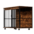 Charger l'image dans la visionneuse de la galerie, Sangria Beech large wooden dog crate furniture on wheels with removable tray and secure doors
