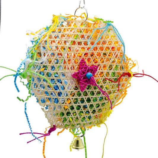 Natural Bird Brushed Straw Toy 35cm High 20cm Round With Hook by Sell My Stuff