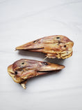 Load image into Gallery viewer, Duck Heads ABF, three dried brown duck heads on a white background
