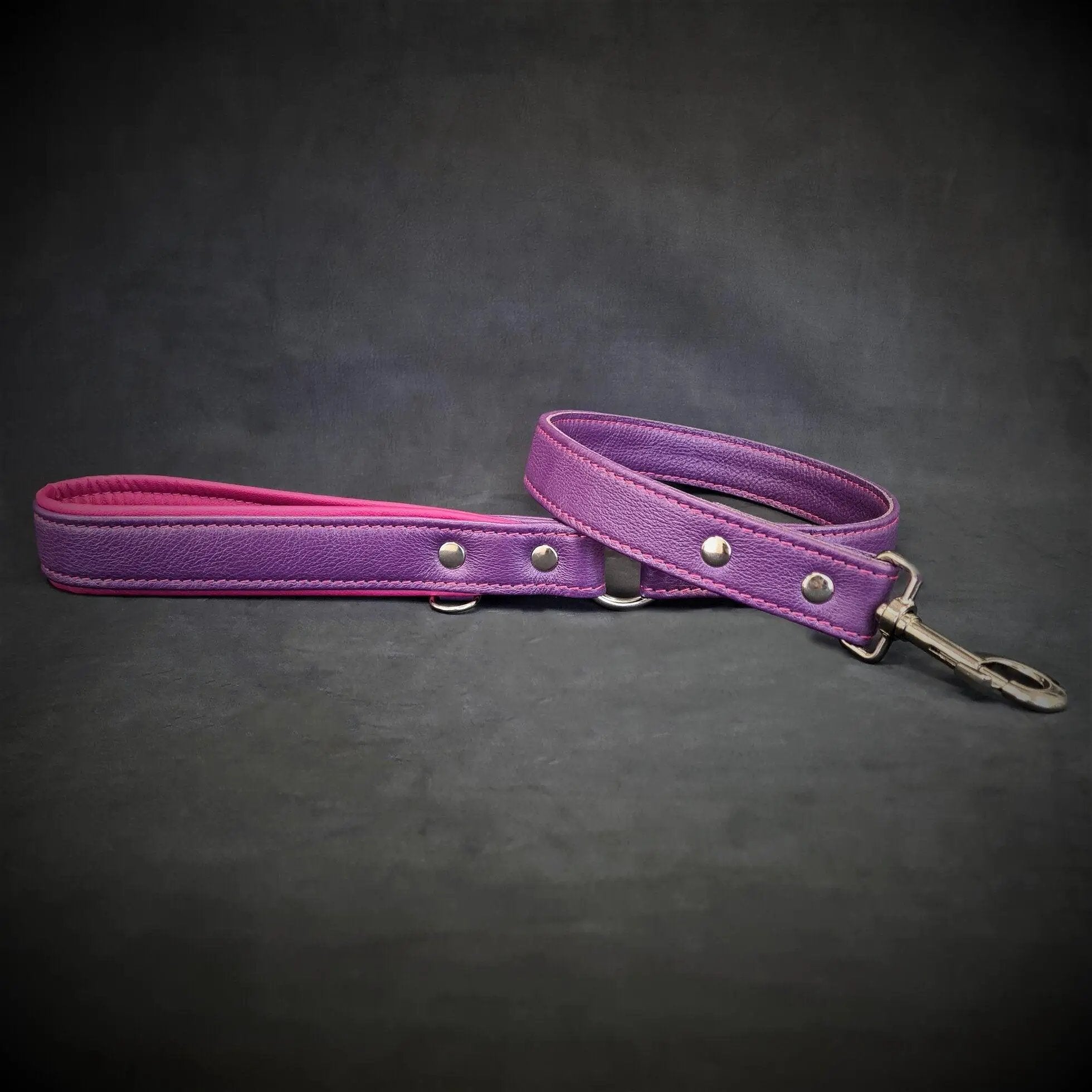 Purple soft leather dog leash - Animals & Pet Supplies from Bestia Dog Gear