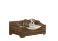 Load image into Gallery viewer, Gibson 36-inch pet bed in a dark wood finish with a curved entry, by Home Furnishers.
