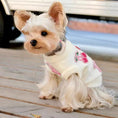 Load image into Gallery viewer, Small Dog Cherry Print Sweater by SOCKPET, white knit with pink cherry accents
