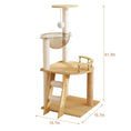 Charger l'image dans la visionneuse de la galerie, 41.3-inch wooden cat tower with sisal posts, top perch, acrylic hammock, and cat condo

