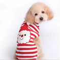 Load image into Gallery viewer, Pet dog clothes christmas pompom christmas small, red striped sweater with Santa face for dogs
