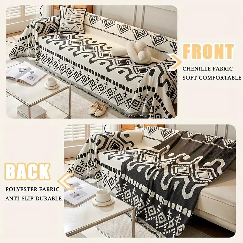 Premium Chaise Lounge Couch Cover by topspet, waterproof 180×300 cm, chenille front and polyester back