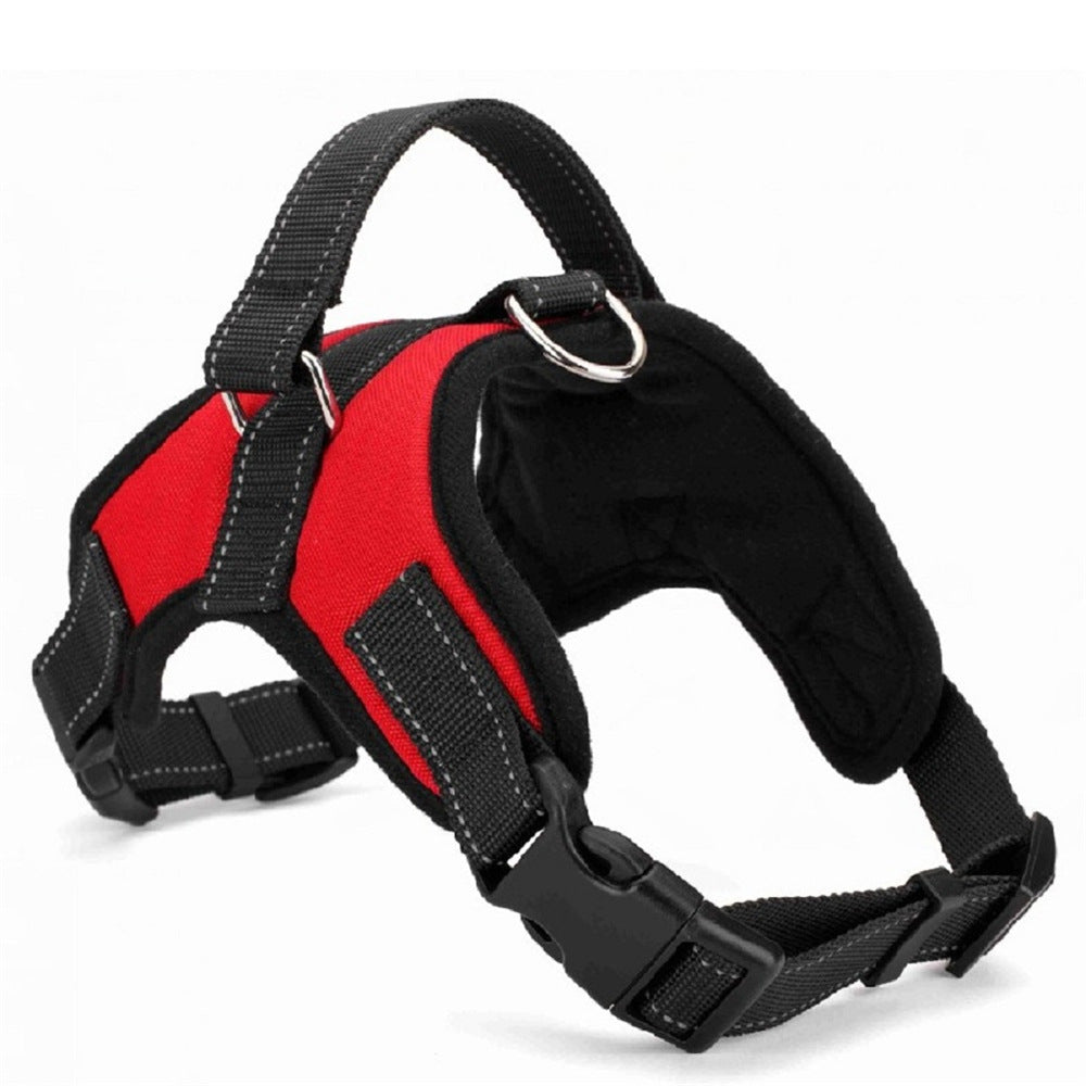 Red padded harness with back ring