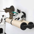 Carica l'immagine nel visualizzatore della galleria, Horizontal Scratching Post for Cats with beige sisal surface and two cats on it
