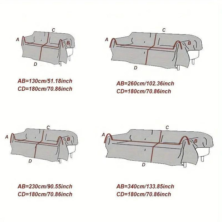 Luxury pet sofa cover for leather sofas; gray, non-slip and machine washable; four size options.