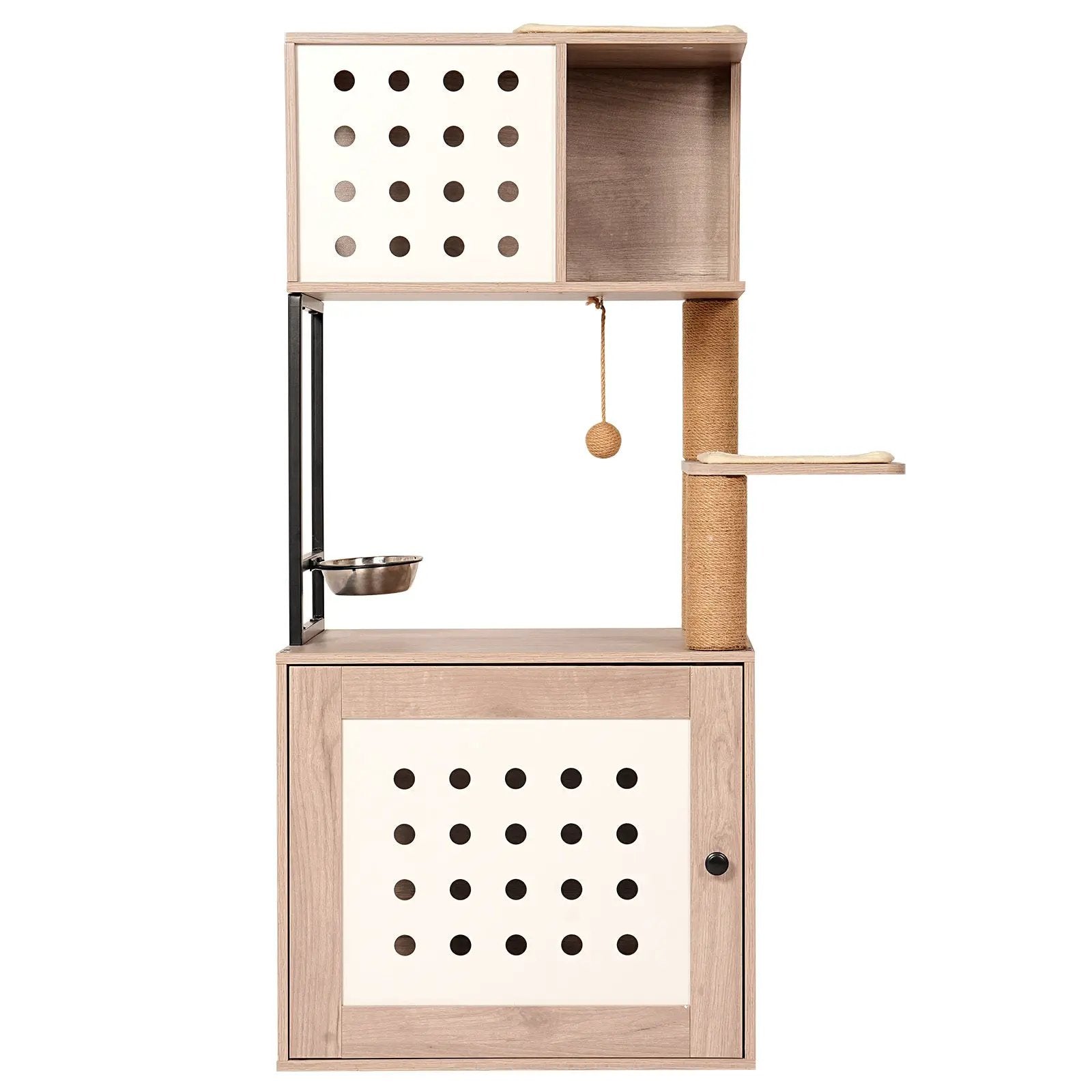 Cat Tree with Litter Box Enclosure and Large Hammock by HouseOfZazla