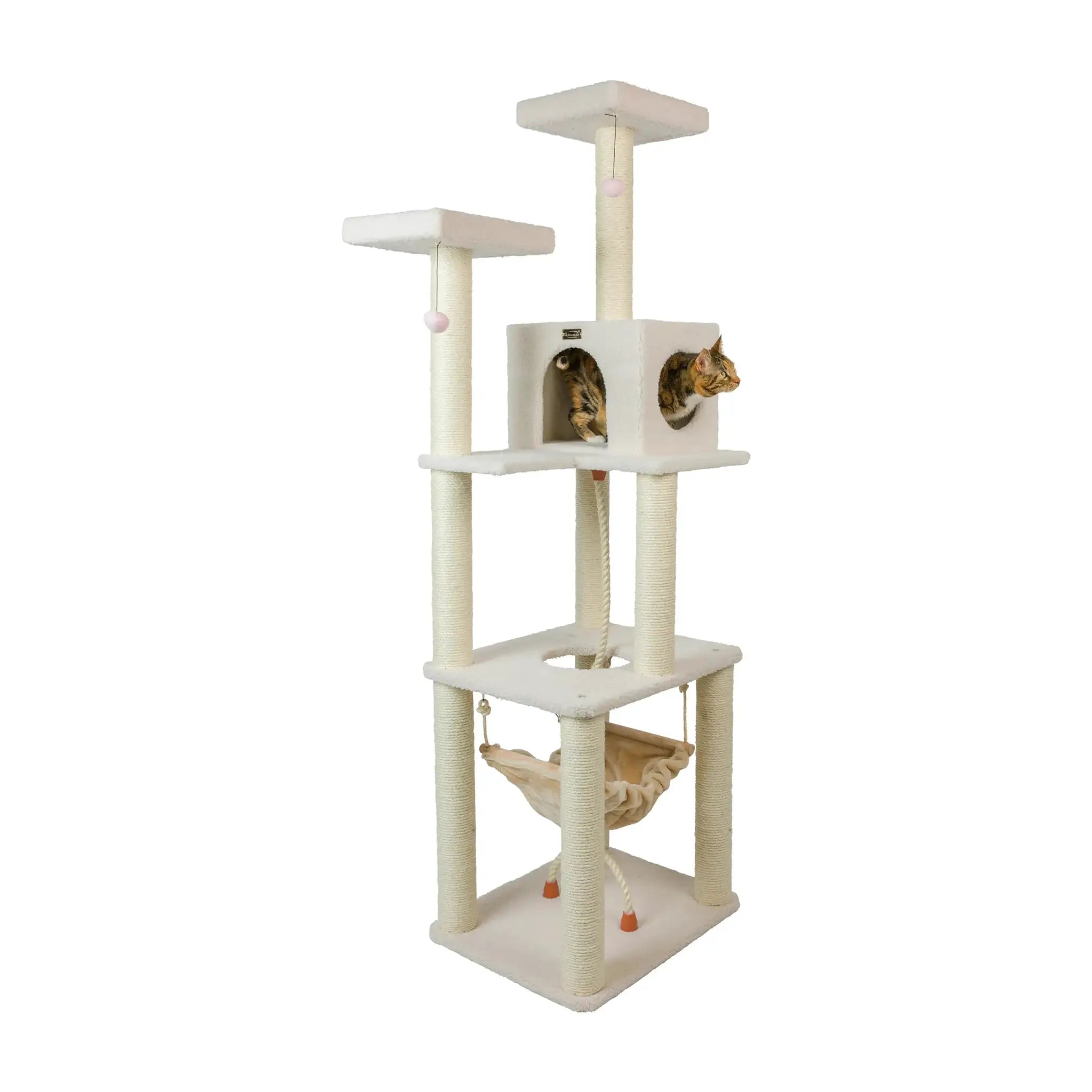 Real Wood B7301 Classic Ivory Cat Tree, 4 Levels With Rope - from Armarkat