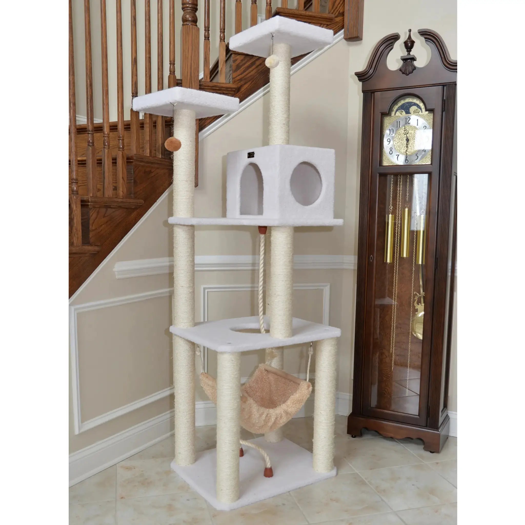 Real Wood B7301 Classic Ivory Cat Tree, 4 Levels With Rope - from Armarkat