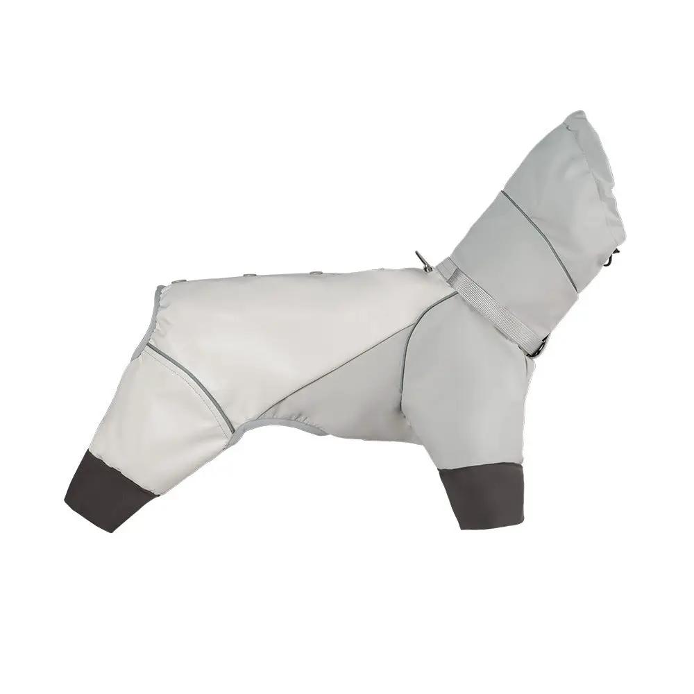 Spring Dog Rainproof Jacket by SOCKPET, light gray raincoat for dogs