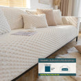Load image into Gallery viewer, Plush Nordic sofa slipcover by topspet in ivory with chunky knit texture and matching cushions for dogs
